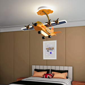 儿童房灯飞机灯男孩卧室房间灯个性现代时尚简约网红卡通吸吊灯具