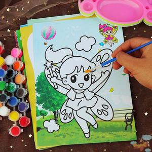 涂画儿童广场摆摊颜色画板颜料涂鸦填涂色板填充图画手工水彩幼儿