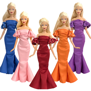 修身长裙 连衣裙 适合11.5寸芭比娃娃30cm Barbie 换装衣服玩具