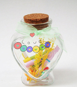 可爱 爱心玻璃带糖果许愿瓶创意木塞桃心愿望瓶家摆件生日1314520