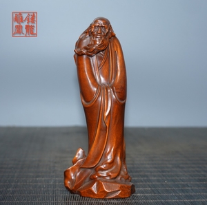 工艺品佛像中式小叶黄杨木雕客厅摆件收藏饰品居达摩祖师古玩木雕