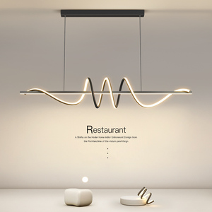 长条餐厅吊灯极简设计感灯具现代简约螺旋创意咖啡厅餐桌吧台灯
