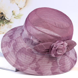 春夏季女士帽子薄款遮阳帽中老年人盆帽夏天老人凉帽中年妈妈女帽