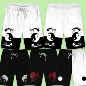 佛教道家周易阴阳月八卦太极周边潮流衣服夏季短裤男生五分沙滩裤