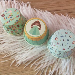 大号卷口杯蛋糕 纸杯 淋膜马芬杯 烘焙 耐高温纸杯 海豚公主50只