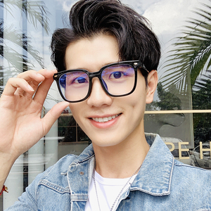 大黑框眼镜大脸零度眼镜框潮日系ins风时尚潮男女街拍厚边粗框架