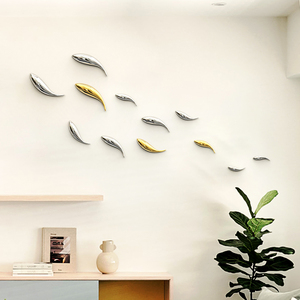 墙面壁挂装饰品小挂件墙壁卧室房间墙上鱼创意餐厅室内墙饰免钉