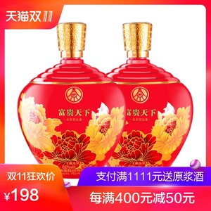 五粮液股份52度富贵天下(红)2l*2大坛白酒坛装酒礼盒装送礼收藏
