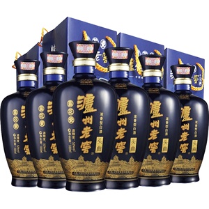 泸州老窖头曲蓝花瓷52度500ml*6瓶 光瓶 浓香型高度粮食白酒整箱