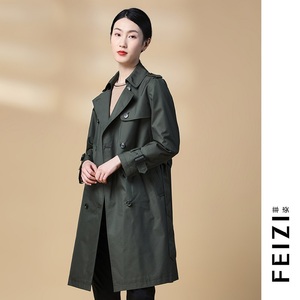 feizi/菲姿秋冬款双排扣经典风衣0f613a