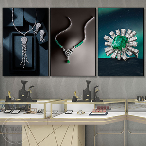 珠宝店装饰画奢侈品寄卖行项链挂画首饰宝石戒指钻戒拍摄摄影壁画