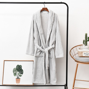 睡衣女秋冬珊瑚绒甜美学生可爱加厚睡袍休闲系带长款家居服可外穿