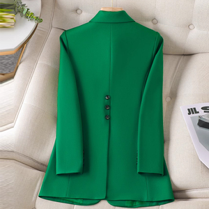 绿色西装外套女春秋2024新款爆款休闲上衣时尚职业高级感西服套装