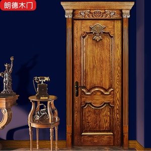 美式复古室内套装房卧室欧式开放烤漆安装定制平开多层指节实木门