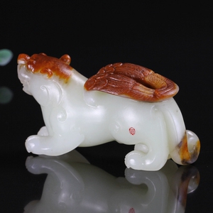 朋谊阁旗舰店天猫朋谊阁玉雕大师李清燕作品 和田玉籽料白玉大挂件