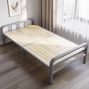 折叠床实木铁架单人床简易床家用午休成人午睡加固双人1.2米小床