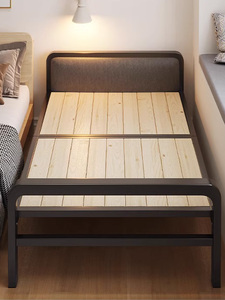 实木折叠床单人床简易床家用午休成人午睡加固铁架双人1.2米小床