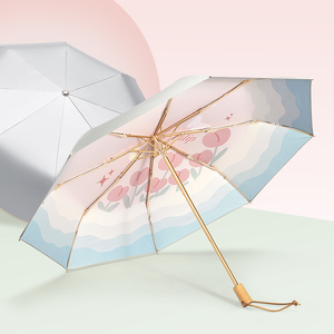 异度太阳伞防晒防紫外线女高颜值遮阳伞晴雨两用小巧折叠简约可爱