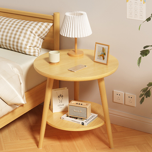 床头小桌子小型卧室床头桌迷你边几简约ins风角几创意圆桌置物架