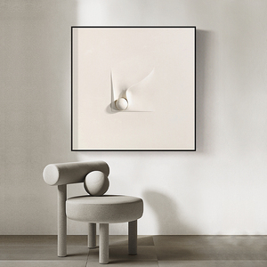 刹那灵感 现代极简风装饰画工作室壁画简约白色抽象挂画客厅墙画