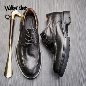 Walker Shop奥卡索奢侈品男鞋大牌英伦风商务真皮皮鞋圆头休闲鞋