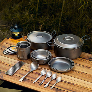 keith铠斯 【家庭露营】纯钛餐具户外碗盘野餐筷勺野炊便携式装备