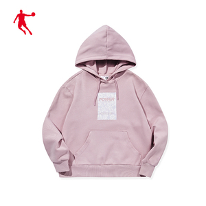 乔丹运动卫衣女春季新款连帽休闲上衣女士宽松潮流保暖上衣女百搭