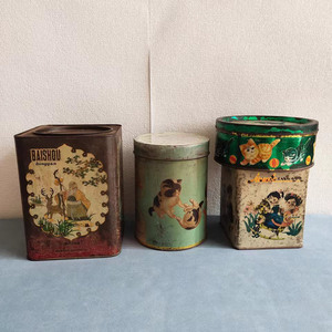 怀旧老上海老物件老铁皮饼干桶收藏道具陈列饼干盒饼干桶铁皮盒子