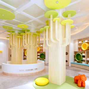 幼儿园创意包柱子书架绘本馆大厅装饰树枝/大树环创立体树枝装饰