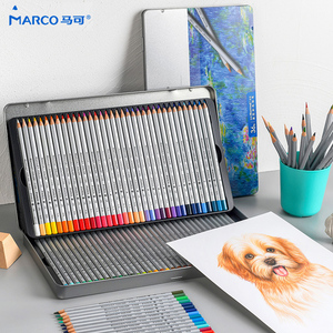MARCO马可7100油性彩铅24/36色48色72色马克初学者专业款成人画画手绘美术绘画水溶性彩色铅笔学生用画笔套装