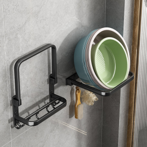 脸盆收纳架卫生间壁挂免打孔盆架浴室洗手间放盆子神器厕所置物架