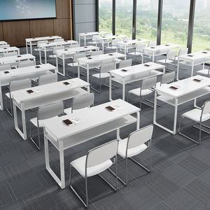 教育机构折叠培训桌椅学生辅导补习班双人课桌椅会议桌组合长条桌