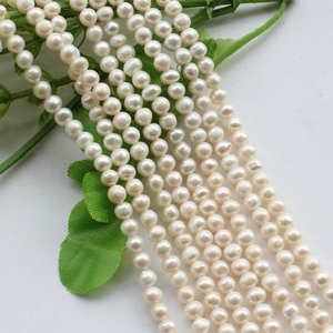 4mm天然珍珠圆珠子散珠串 手工diy饰品配件 串珠饰品材料 首饰diy