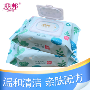 丽邦生活清洁湿巾大包袋盖80片装家用实惠装婴儿适用抽取式湿纸巾