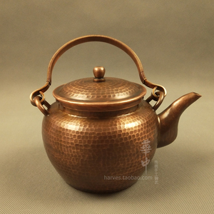 纯紫铜手工茶壶加厚纯铜茶具烧水壶功夫茶壶大容量泡茶壶仿古铜壶