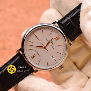 众奢iz iwc万国柏涛菲诺系列精钢白盘40mm自动机械男表 iw356517
