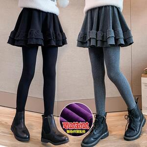 女童春秋加绒5裙裤6穿的7小女孩子8儿童9-岁3十冬天打底裤裙裤子