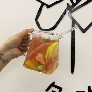 ins风网红餐厅玻璃杯大容量水果茶杯冷饮果汁杯气泡水杯饮品杯子