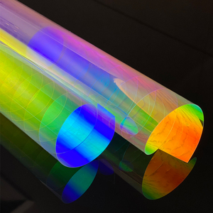 七彩镭射贴纸彩色玻璃纸透光玻璃贴膜手工滴胶幻彩渐变极光彩虹膜