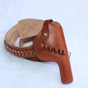 影视表演道具美式牛皮腰带左轮枪套二战男女特务用多孔战术皮带