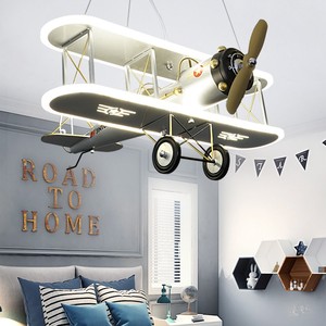 创意led儿童飞机灯男孩卧室房间灯个性现代简约卡通造型吊灯灯具