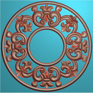 欧式圆形洋花镂空贴花门上花精雕图浮雕灰度电脑木工数控雕刻门花