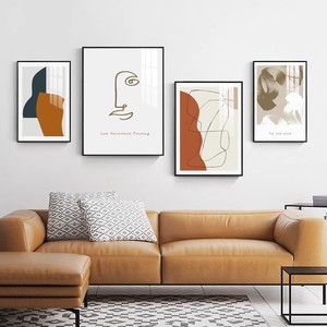 客厅装饰画沙发背景墙背后挂画轻奢现代简约莫兰迪墙画大气壁画