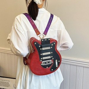 广东工厂专业定制异形包PU皮革吉他包单双肩镶钻小众个性背包女包