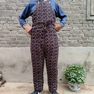 【金诺儿棉品】成人手工定制棉裤纯棉天然开档封档簸箕裤背带裤