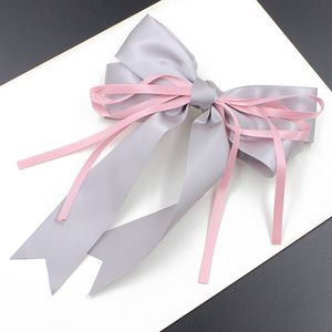 大蝴蝶结发夹韩国丝带发饰少女心弹簧夹边夹飘带顶夹发卡马尾头卡