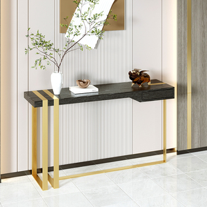 玄关柜储物实木入户门新中式轻奢条案设计师别墅玄关台艺术玄关桌