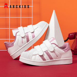abckids女童鞋夏款贝壳头小白鞋女孩板鞋百搭休闲儿童运动鞋春秋