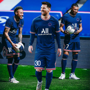 巴黎圣日耳曼足球衣30号梅西姆巴佩主场成人足球队训练服套装印字