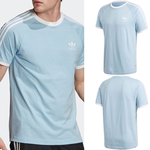 阿迪达斯 三叶草 男子棉质简约舒适天蓝色运动休闲短袖t恤 fm3773